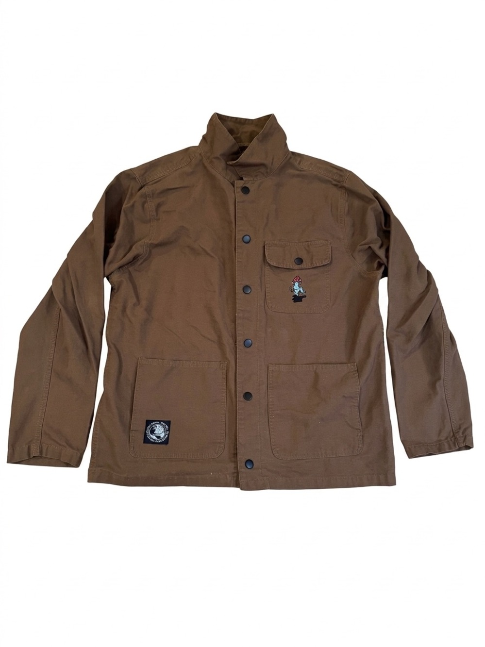 Brooklyn Cloth Workwear Jacket – Brown Cotton, Size L, Mushroom Patch